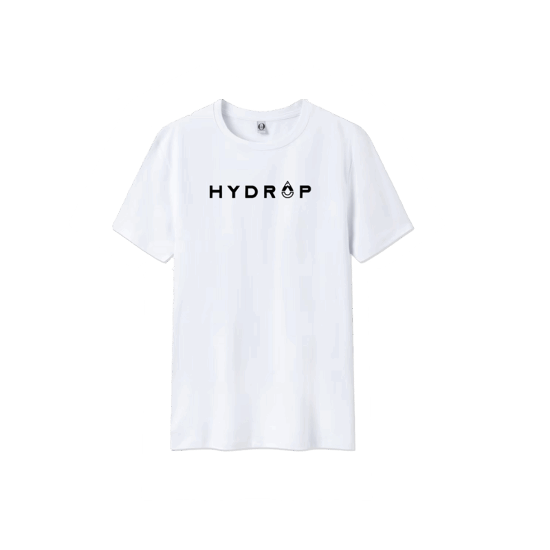 Camiseta de color blanco, 100% algodón, marca Hydrop, en manga corta y casual
