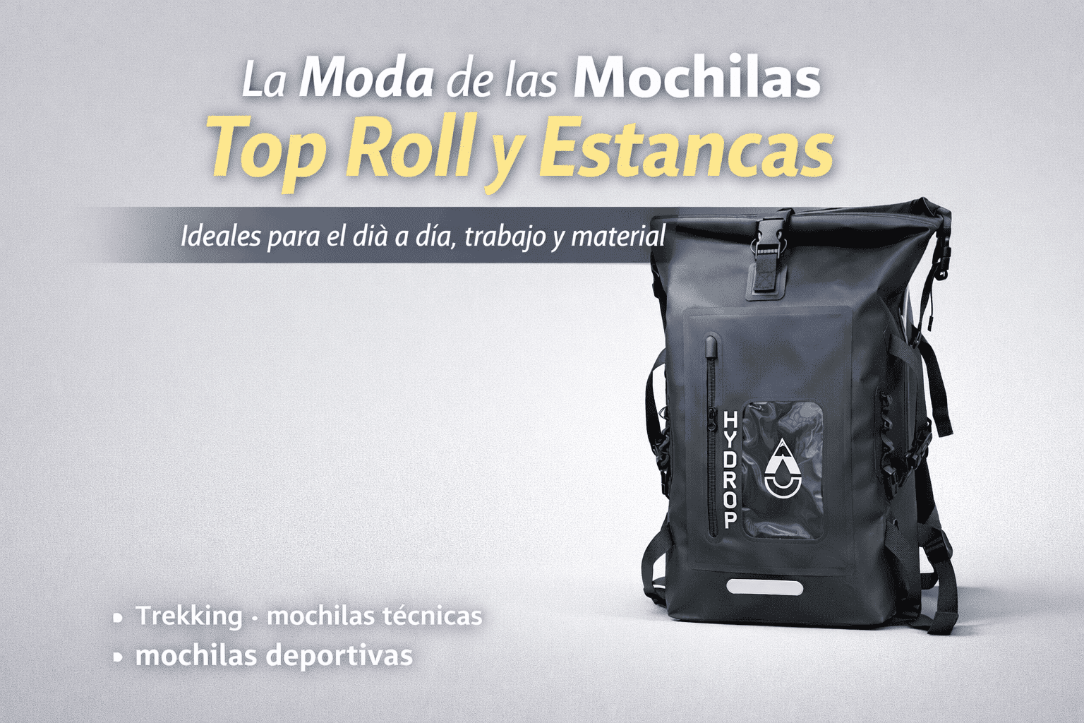 Mochila de aventura impermeable Hydrop con cierre roll top
